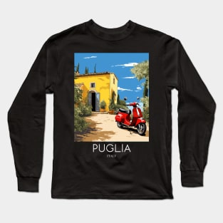 A Pop Art Travel Print of Puglia - Italy Long Sleeve T-Shirt